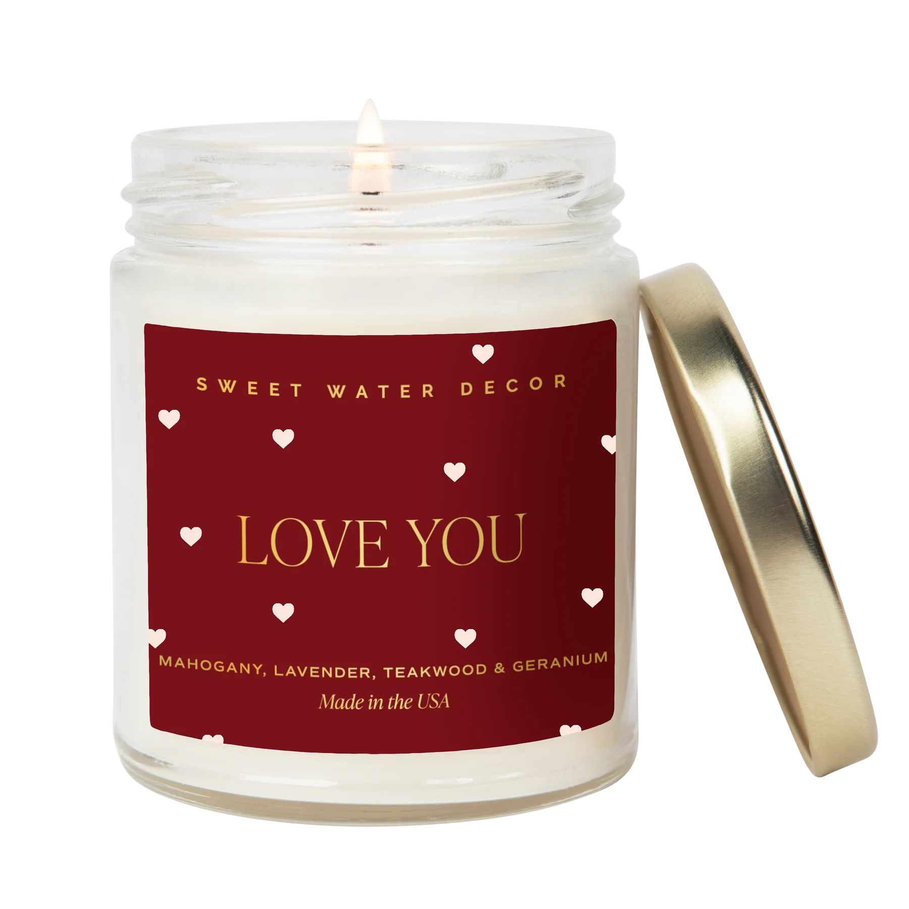 Love You Soy Candle - Clear Jar - 9 oz