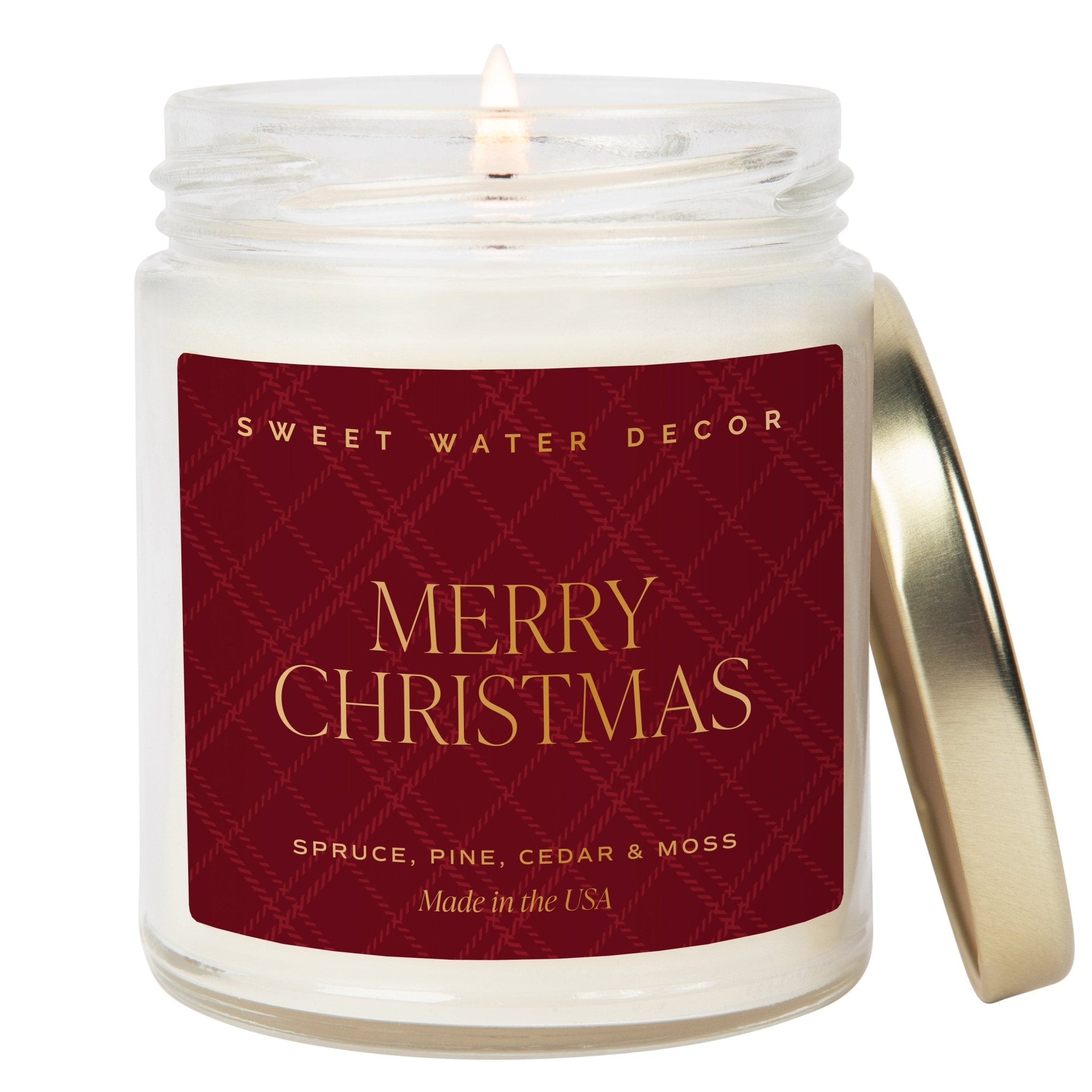 Merry Christmas Soy Candle | 9oz. Clear Jar