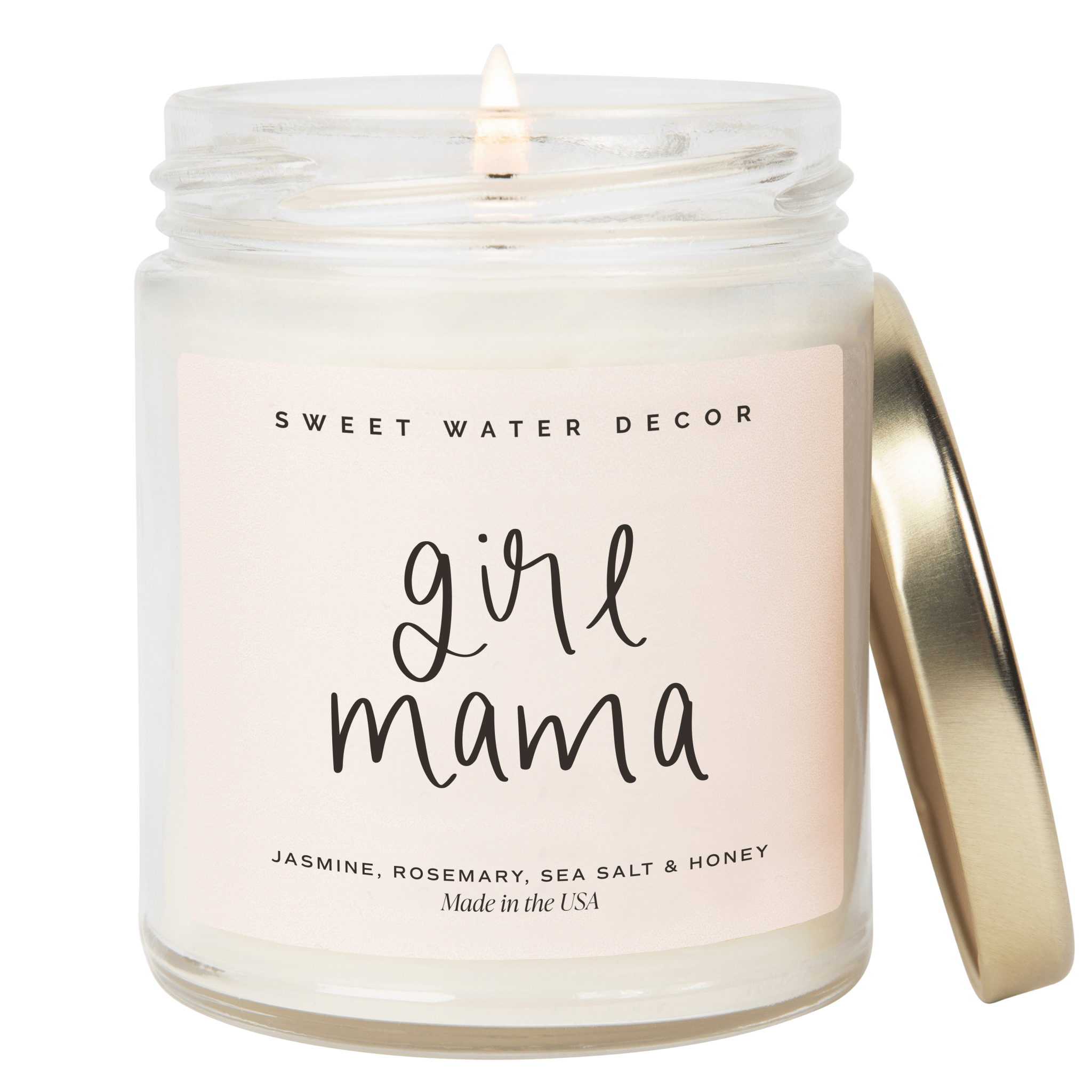Girl Mama Soy Candle - Clear Jar - 9 oz (Wildflowers and Salt)