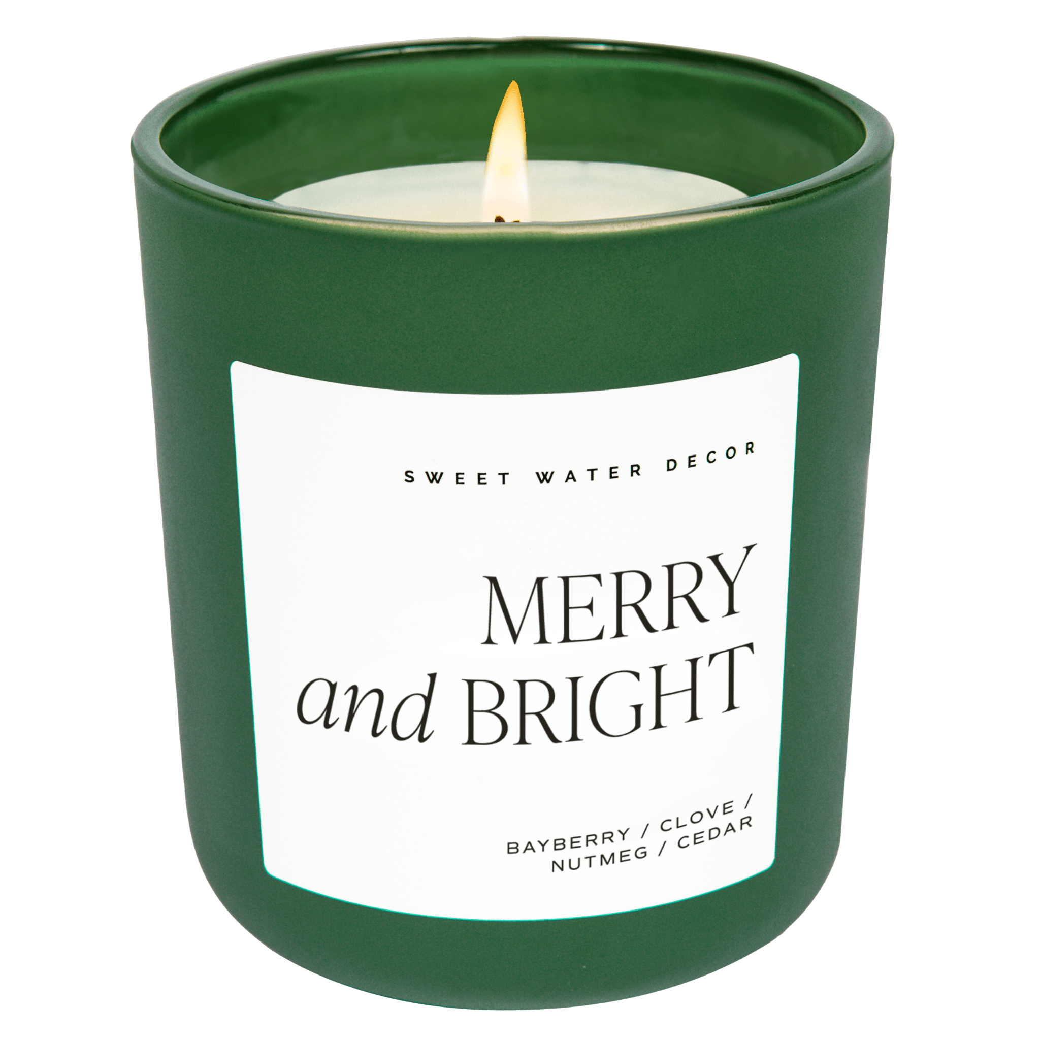 Merry and Bright Soy Candle - Green Matte Jar - 15 oz