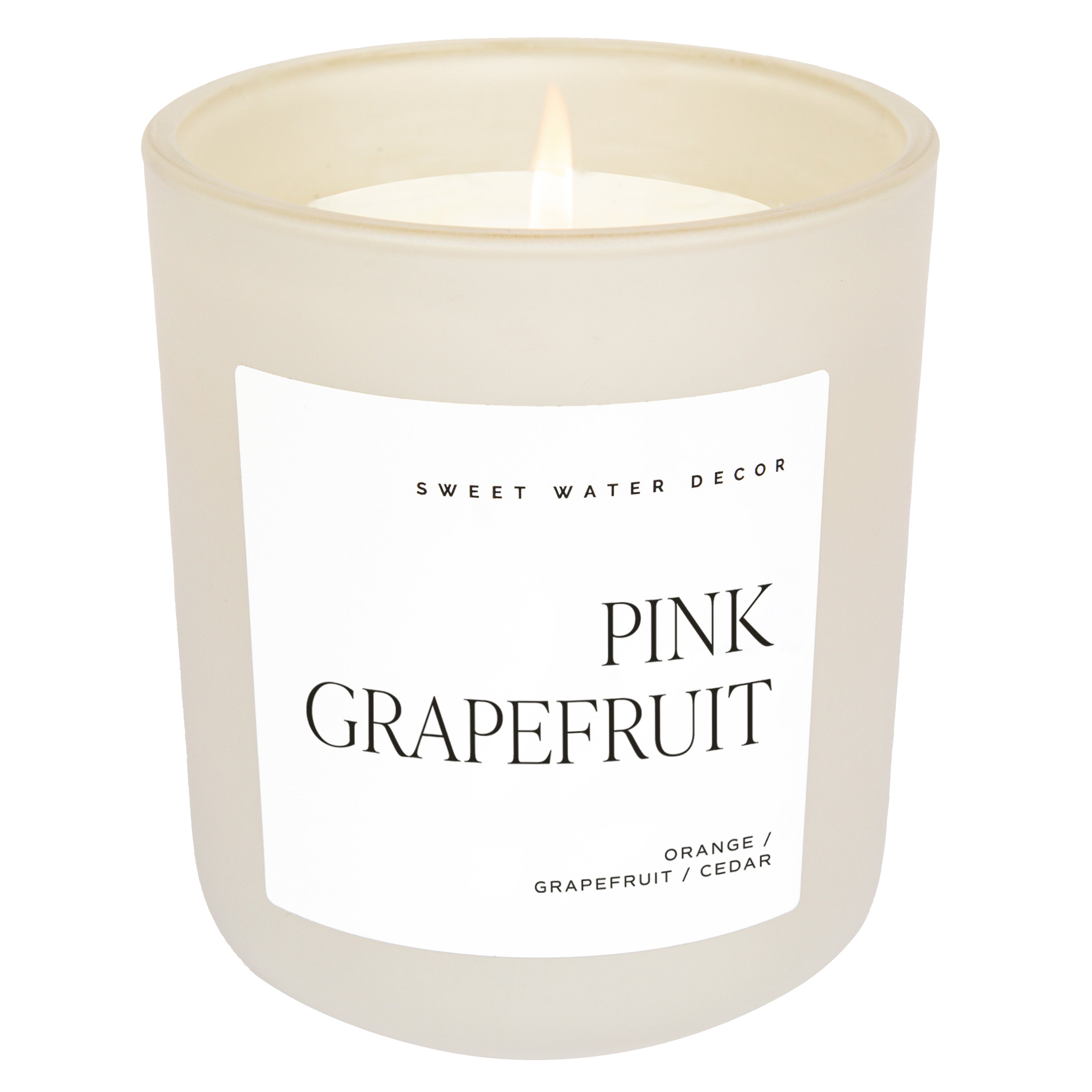 Pink Grapefruit Soy Candle - Tan Matte Jar - 15 oz