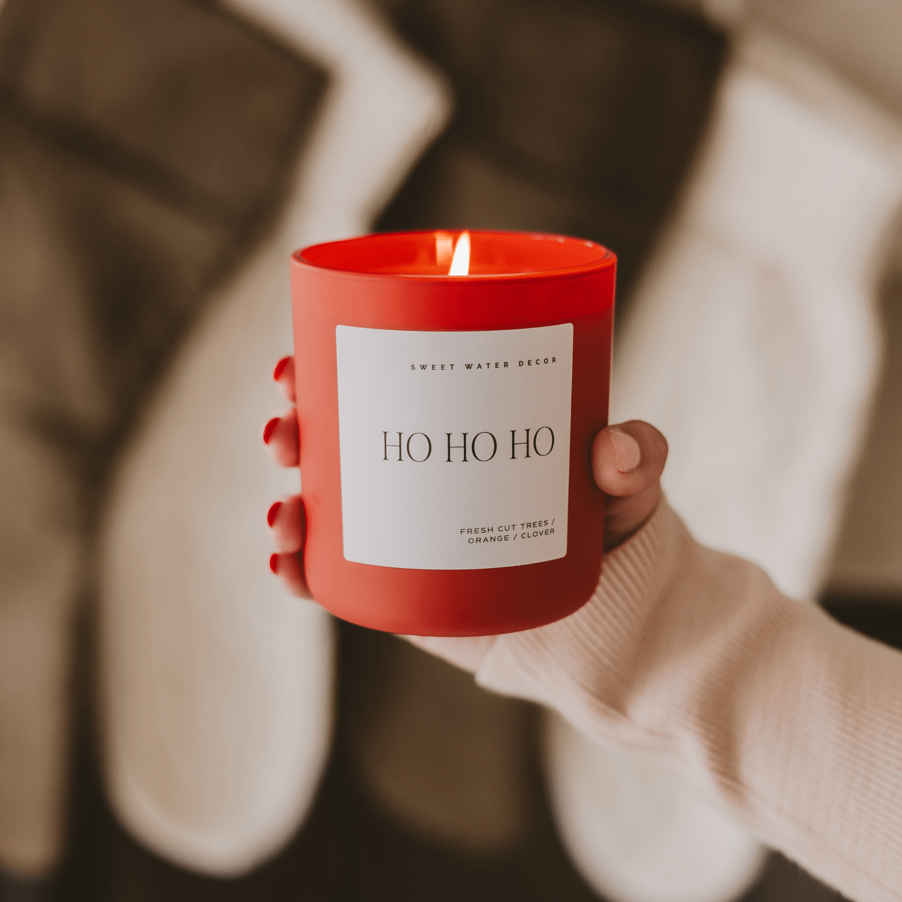 Ho Ho Ho Soy Candle - Red Matte Jar - 15 oz