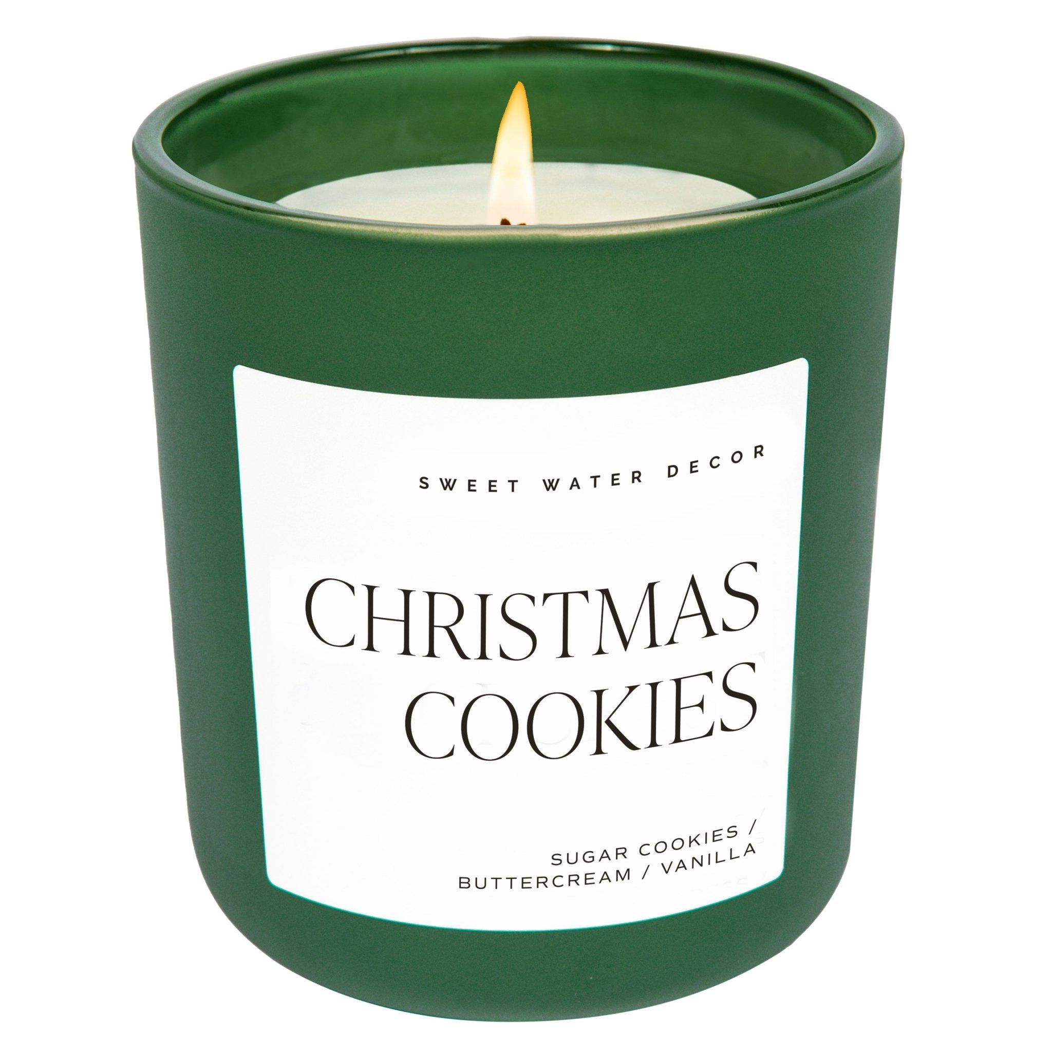 Christmas Cookies Soy Candle - Green Matte Jar - 15 oz