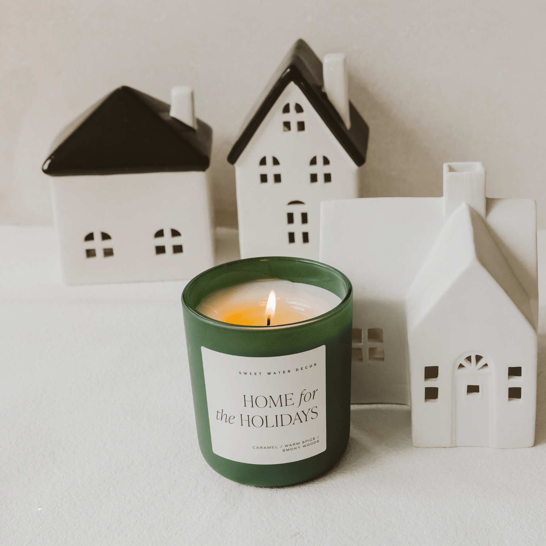 Home for the Holidays Soy Candle - Green Matte Jar - 15 oz