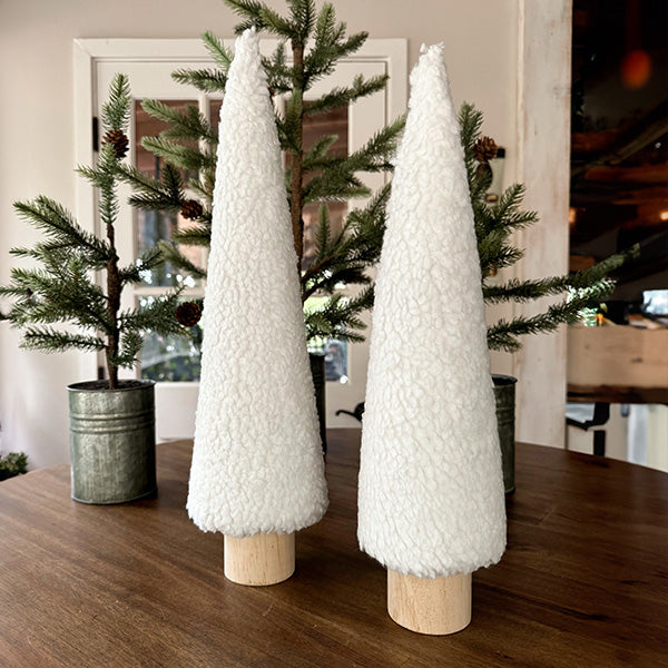 17 Inch Plush Cone Tree Decor, Set of Two