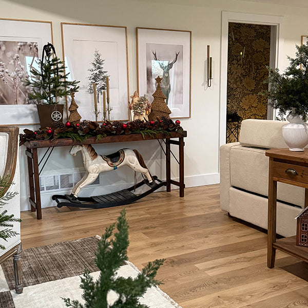 Antique Reclaimed Wooden Folding Console Table