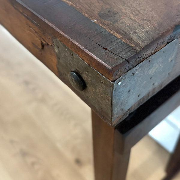 Antique Reclaimed Wooden Folding Console Table