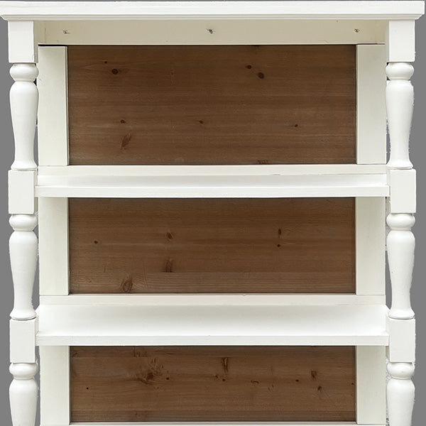 5 Tier Tall Spindle White Wood Shelf