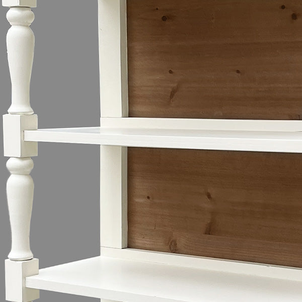 5 Tier Tall Spindle White Wood Shelf