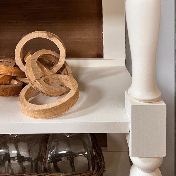 5 Tier Tall Spindle White Wood Shelf