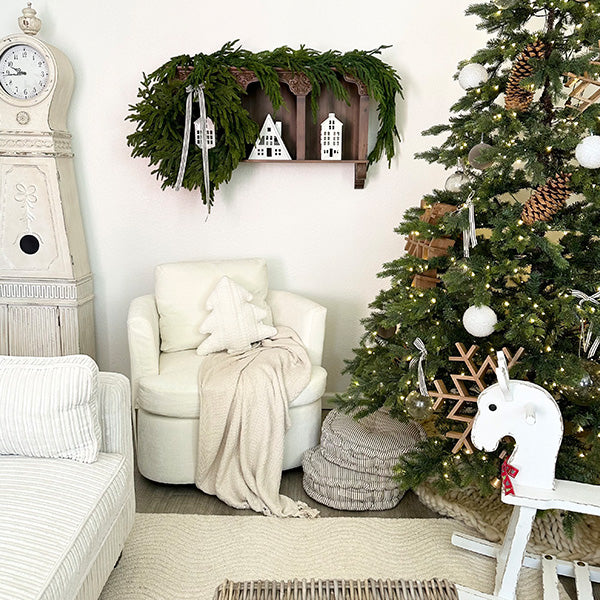 Oversized Ornate French Cottage Curio Brown Wall Cabinet