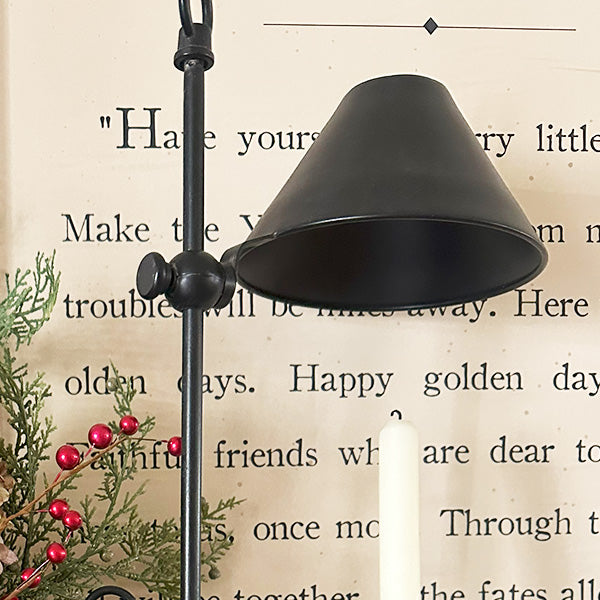 French-Inspired Antique Black Candle Holder