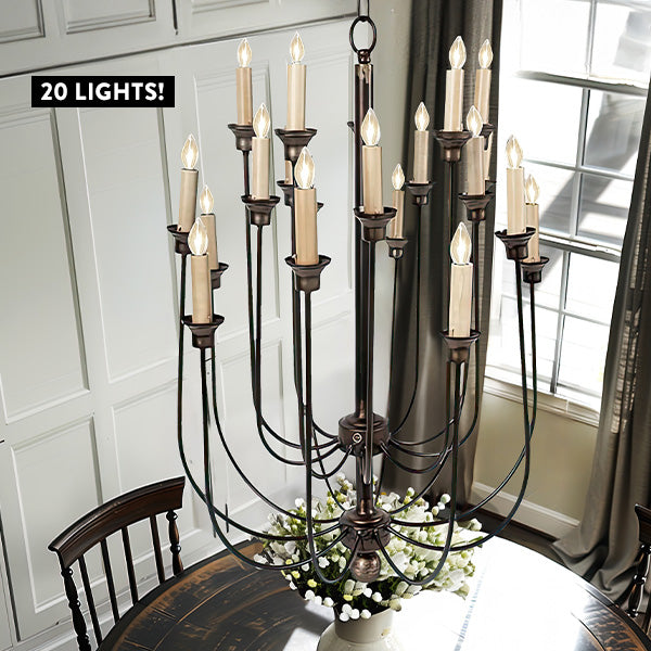 20 Light Bronze Chandelier