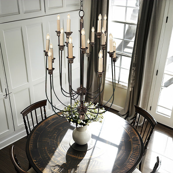 20 Light Bronze Chandelier
