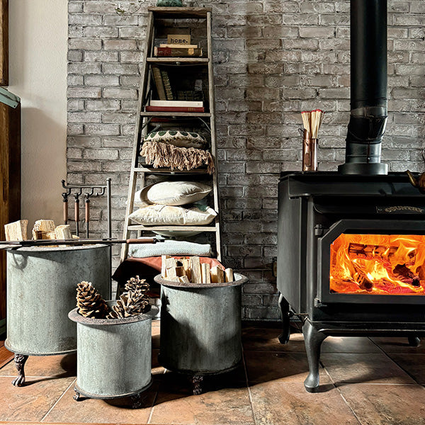 Footed Creamery Tank Planters, Set of 3