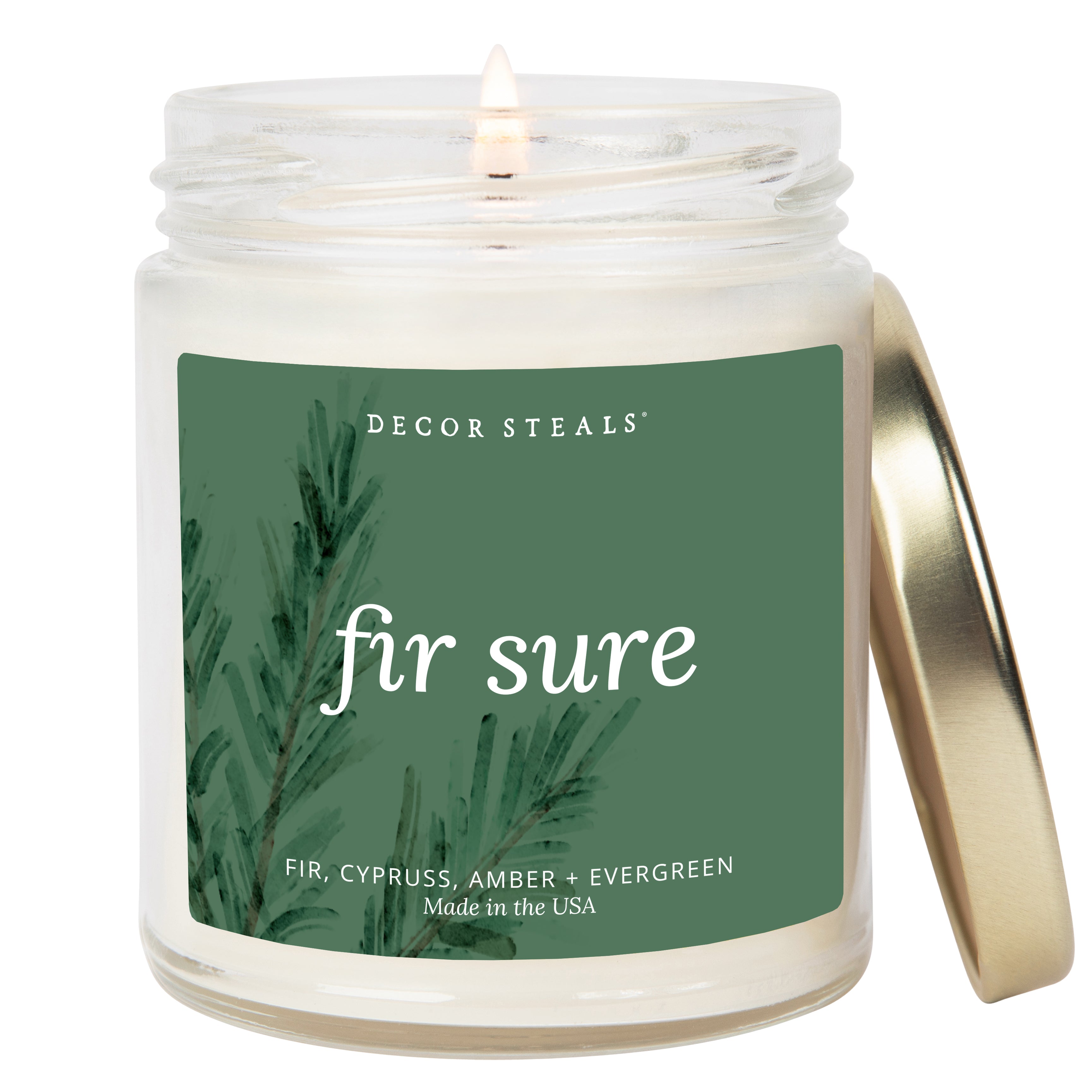 Fir Sure Soy Candle - Clear Jar - 9 oz | Tolkye Exclusive