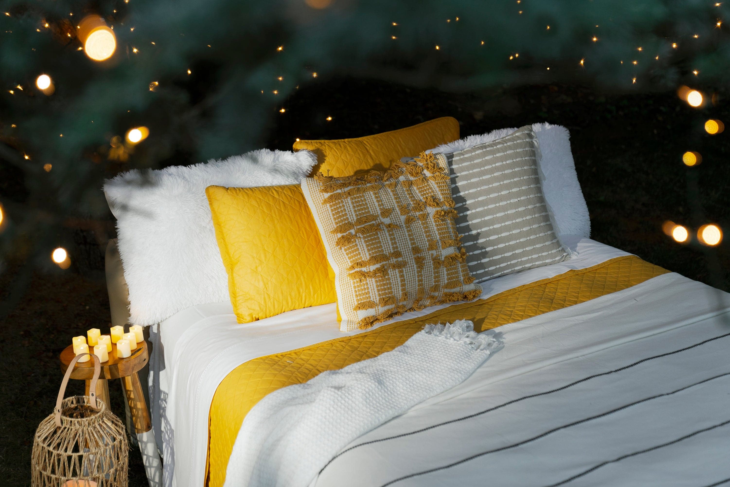 Waffle Cotton Knit Tassel Fringe Throw-Tolkye