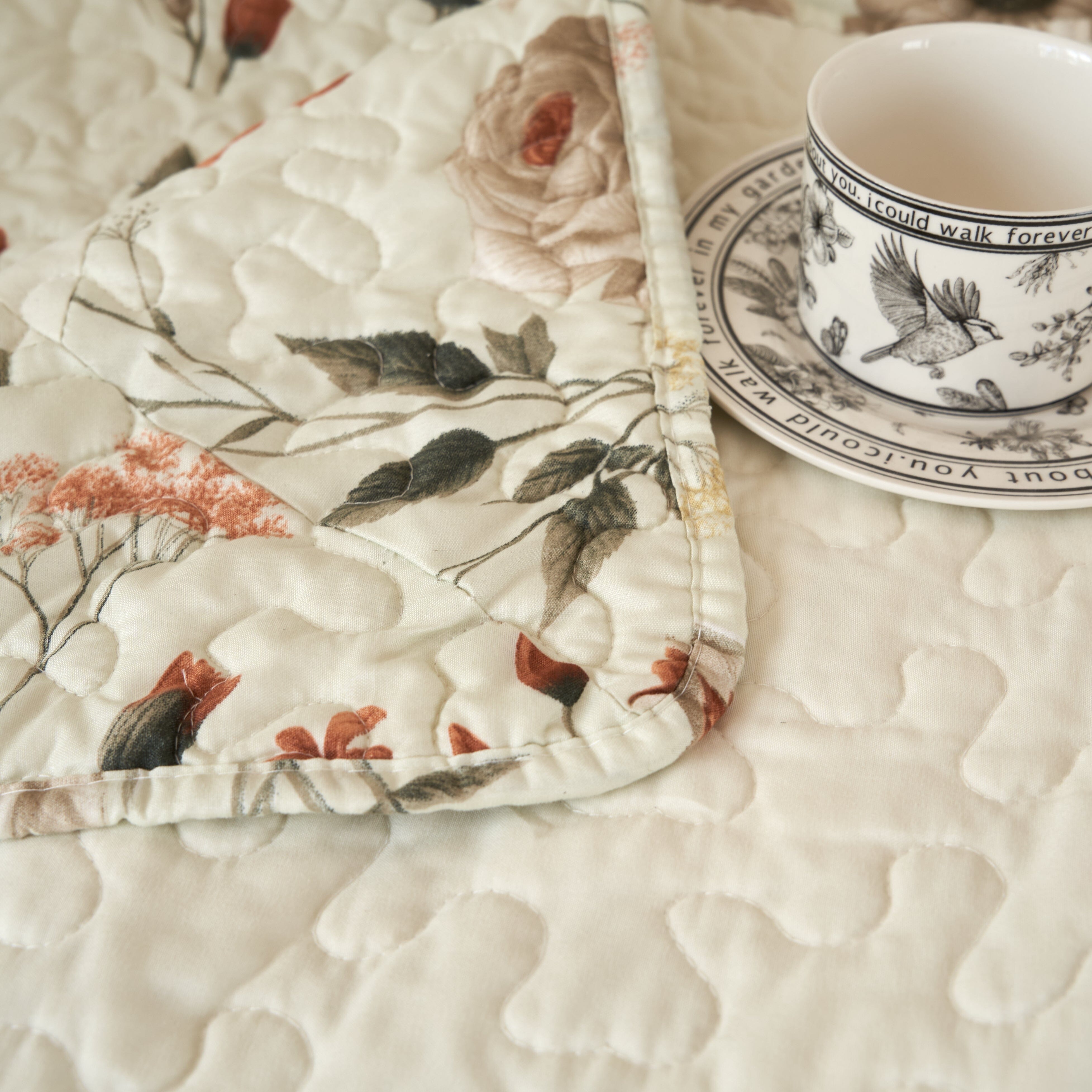 Enchanted Meadow Reversible Floral Cozy Lightweight Lap Throw - Perfect for Couch or Bed, Beige Victorian Garden Pallete, All-Season Comfort, Machine Washable, 50x60 Inches-Tolkye