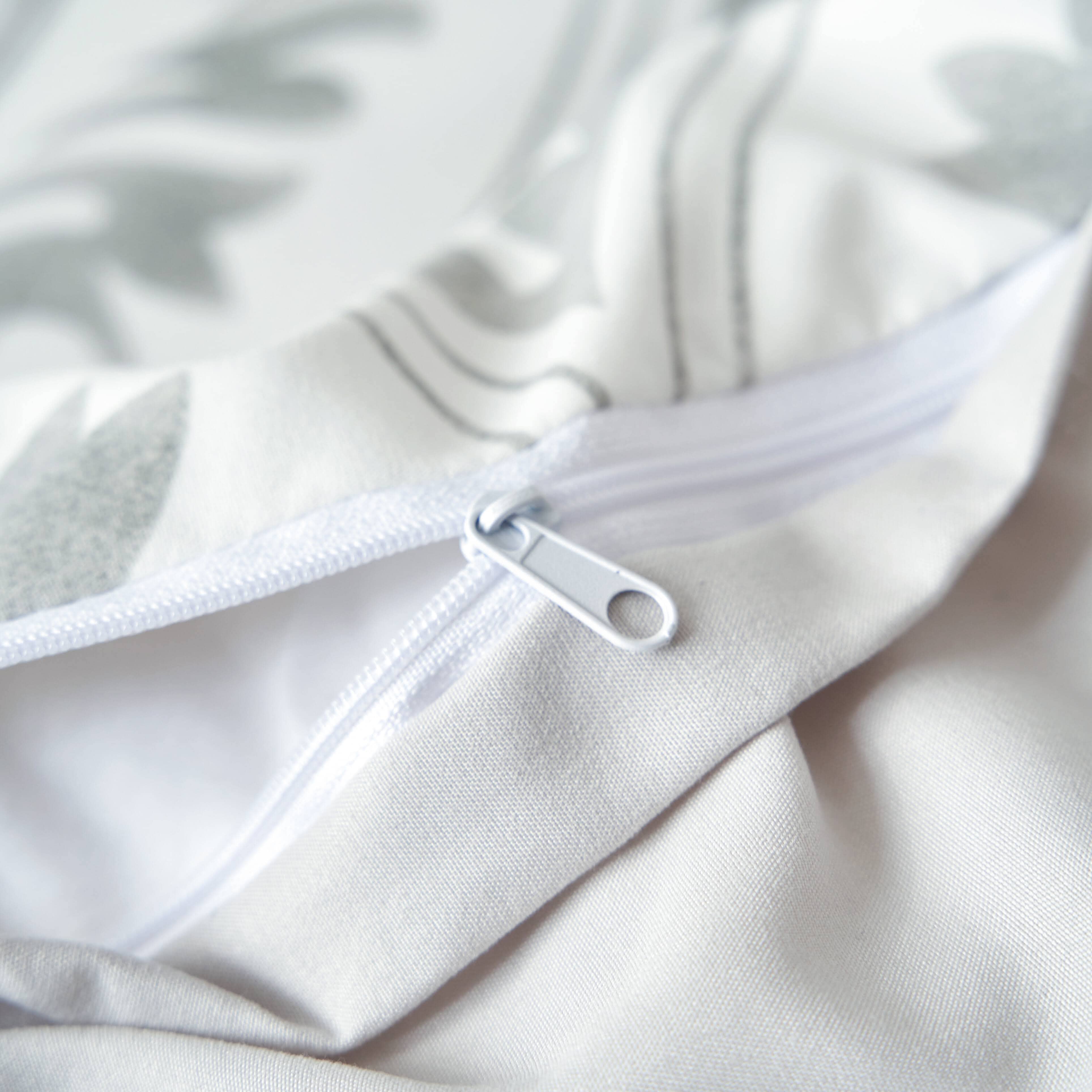 Dreamy Moon Sky Ogee Damask Heather Gray White Duvet Cover