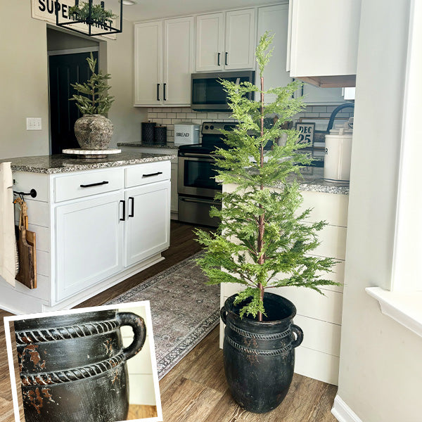 Large Lit Faux Pine Tree with Removable Black Pot