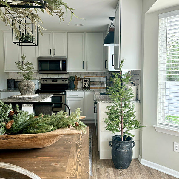 Large Lit Faux Pine Tree with Removable Black Pot