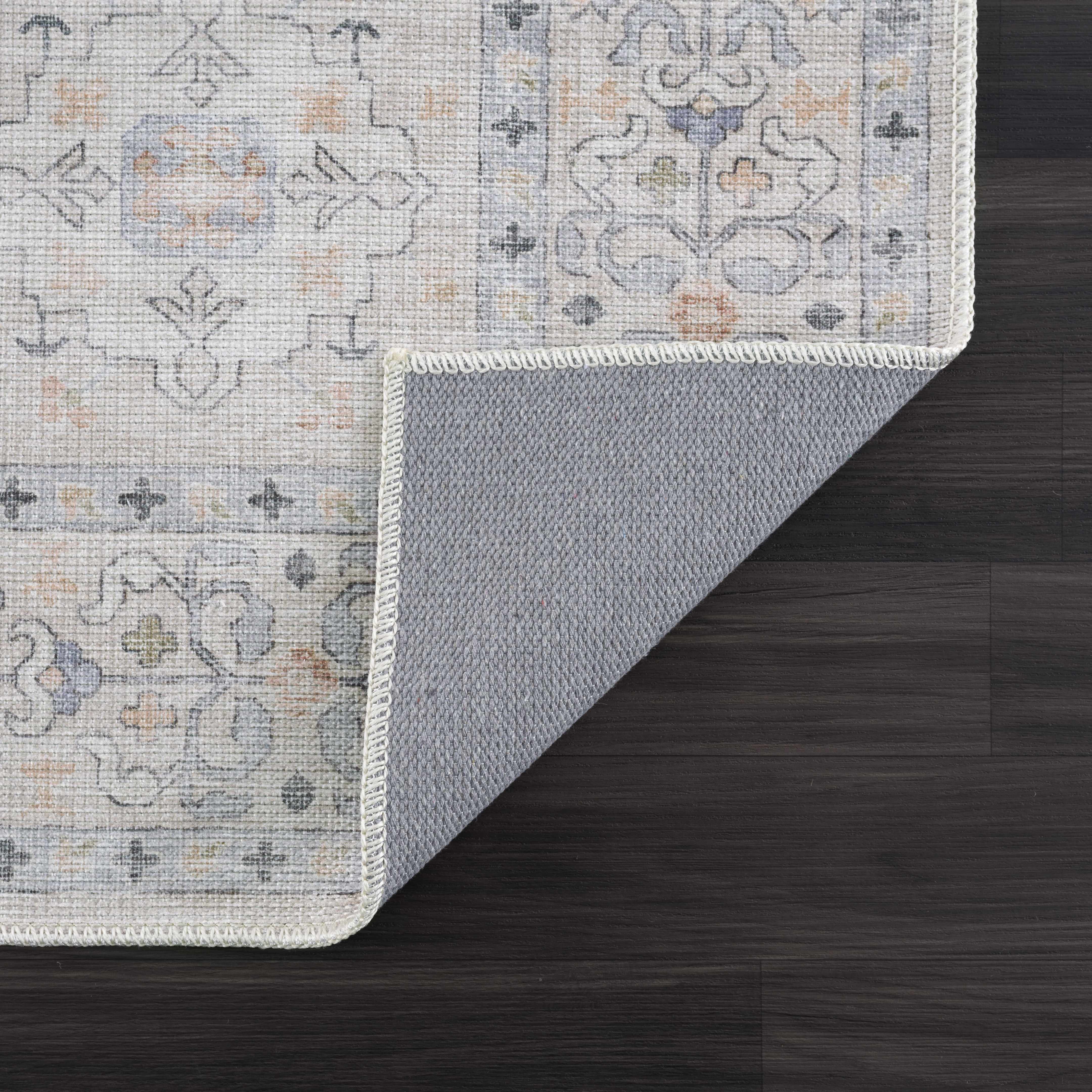 Denim Beige Vintage Washable Area Rug