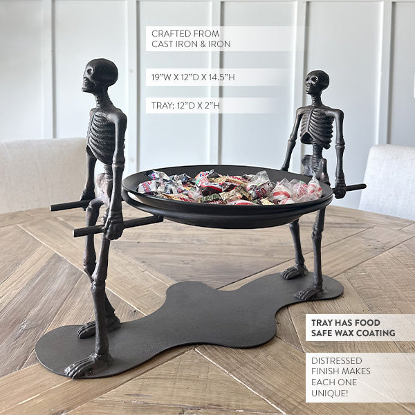 Cast Iron Skeleton Serving Bowl