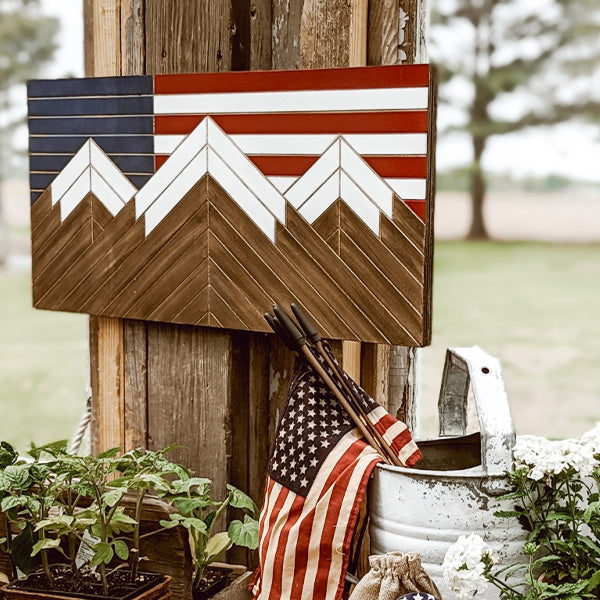 BOGO FREE! | Barn Quilt Inspired Patriotic American Wooden Flag