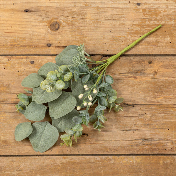 16 Inch Lifelike Eucalyptus and Berry Pick, Set of 3 Stems
