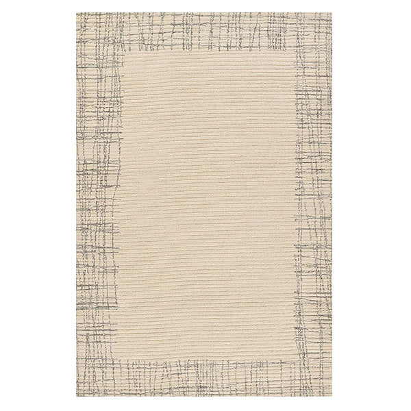 Abstract Border Hand Tufted Area Rug, Pick Your Size