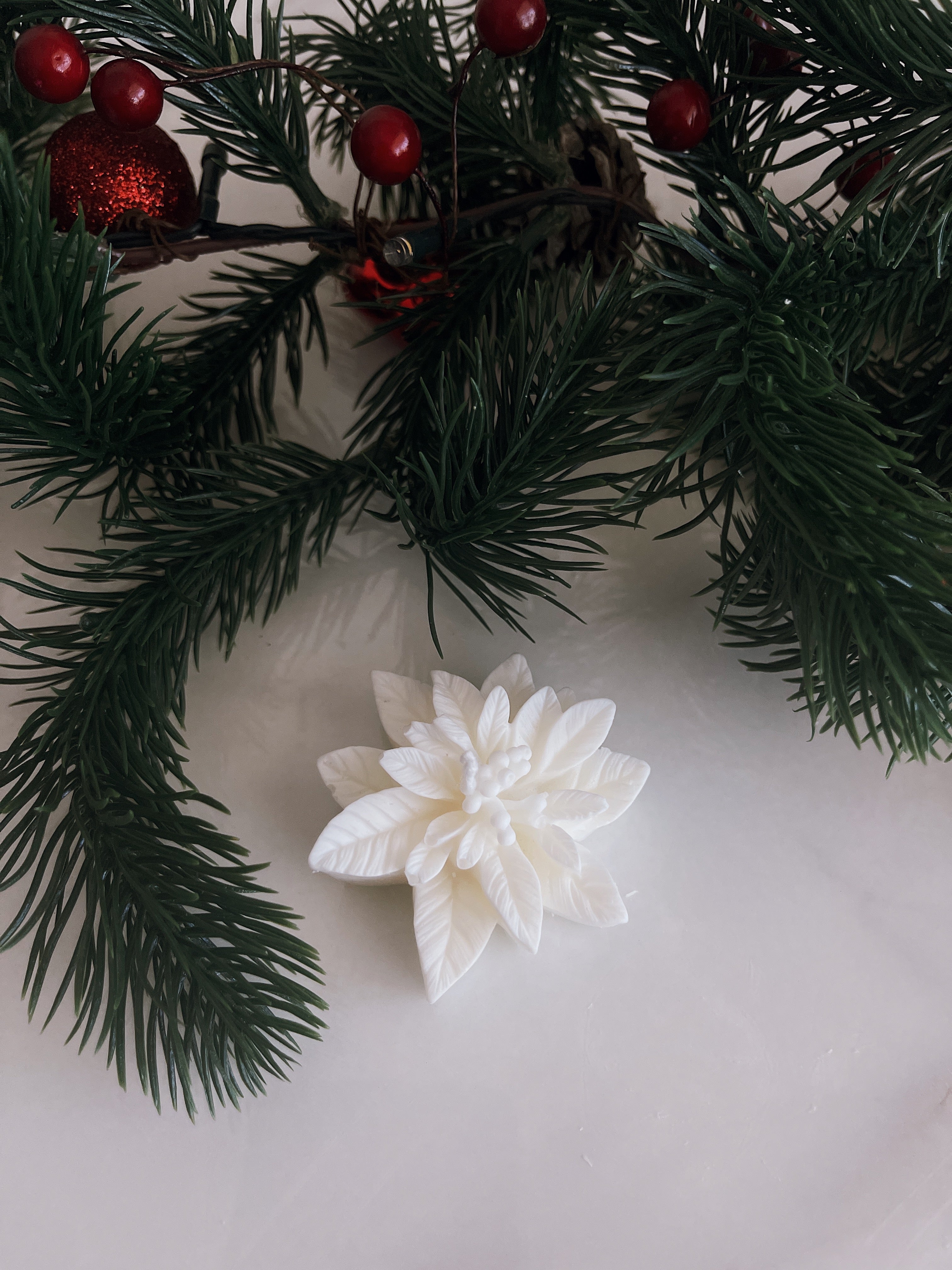 Mini Poinsettia Candle