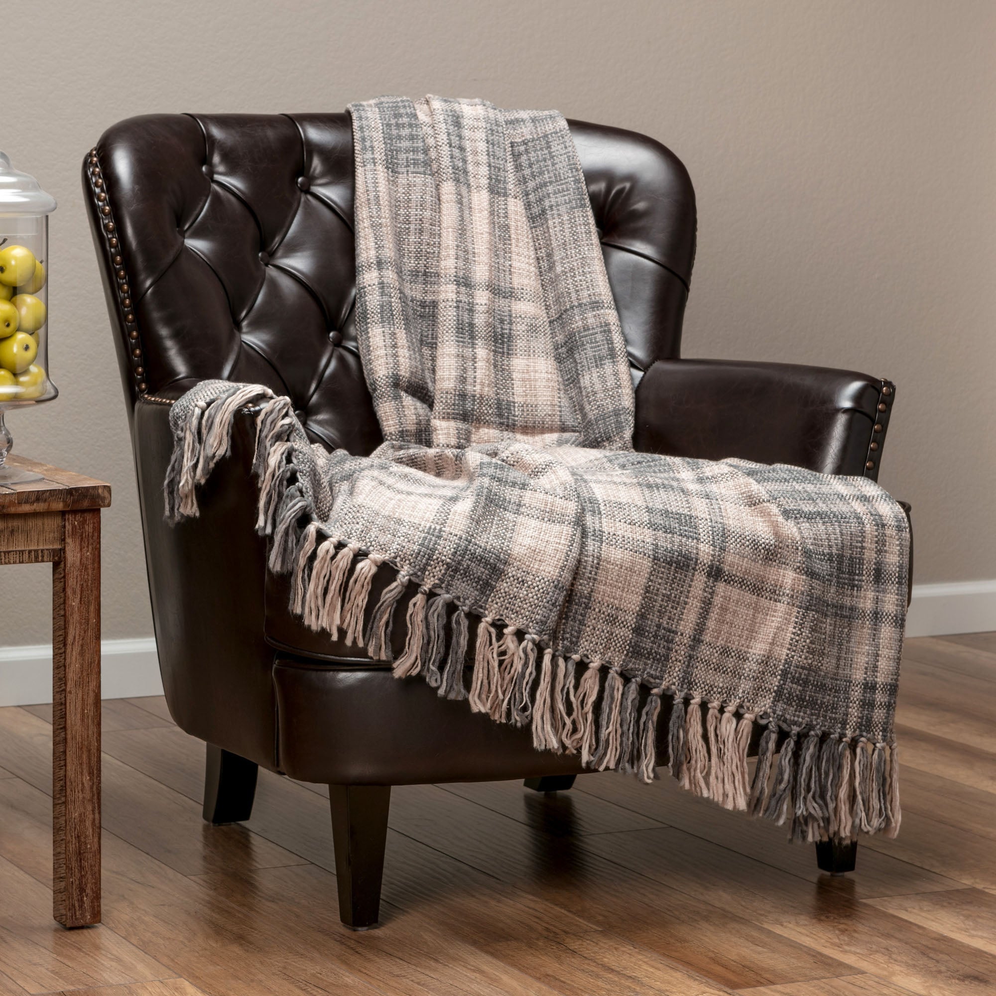 Farmhouse Plaid Throw Blanket-Tolkye