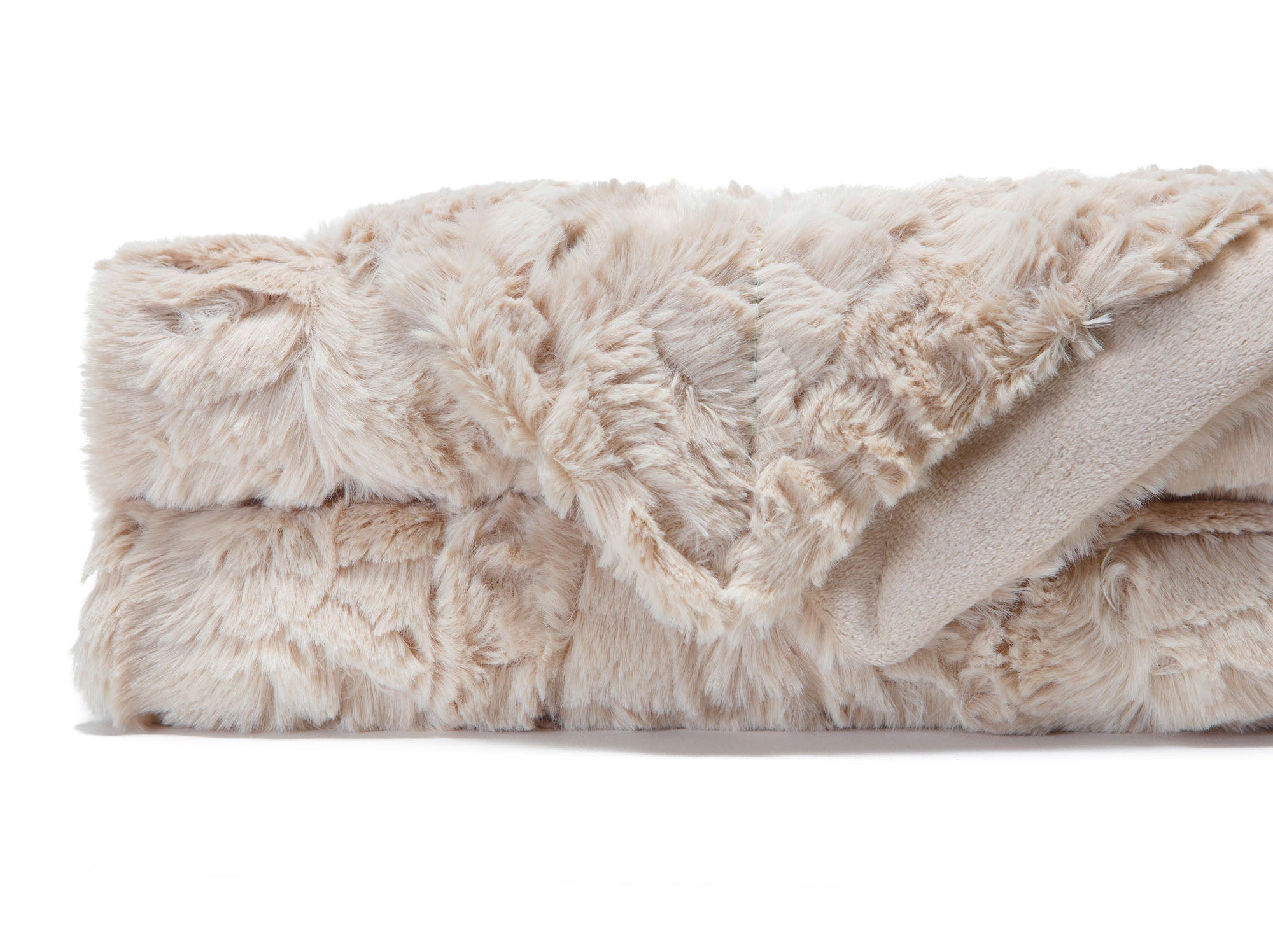 Modern Textured Faux Fur Throw Blanket-Tolkye