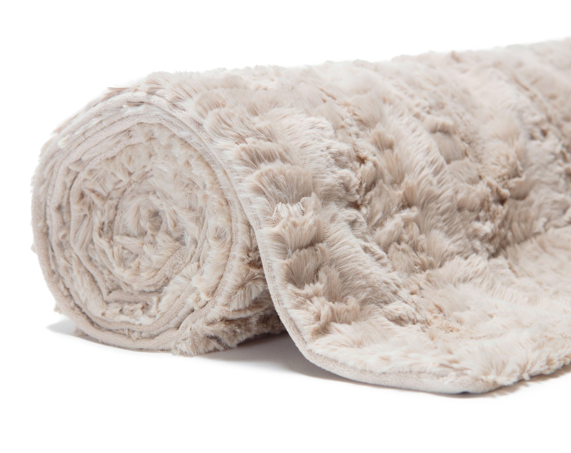 Modern Textured Faux Fur Throw Blanket-Tolkye