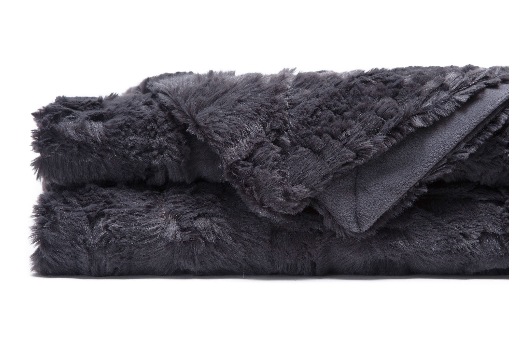 Modern Textured Faux Fur Throw Blanket-Tolkye