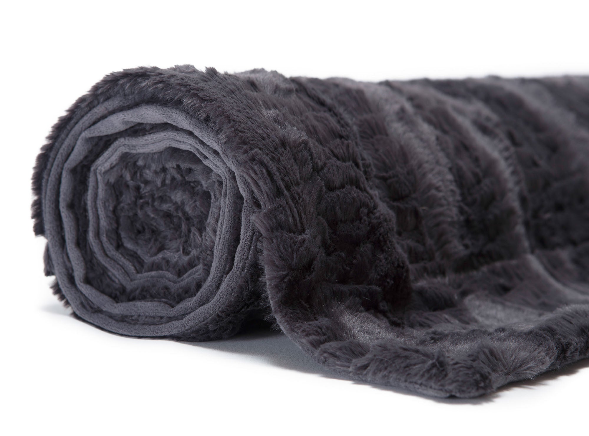 Modern Textured Faux Fur Throw Blanket-Tolkye