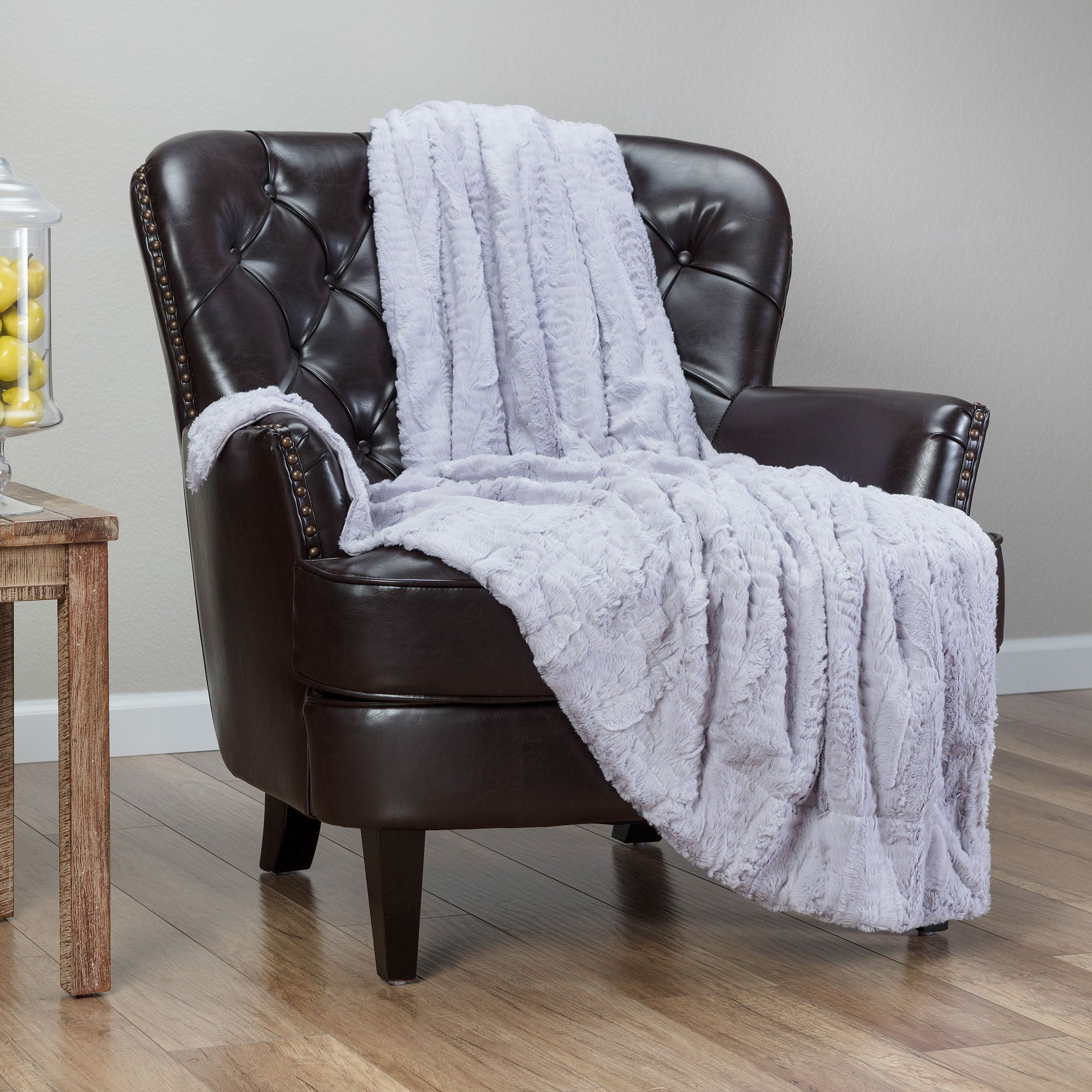 Modern Textured Faux Fur Throw Blanket-Tolkye