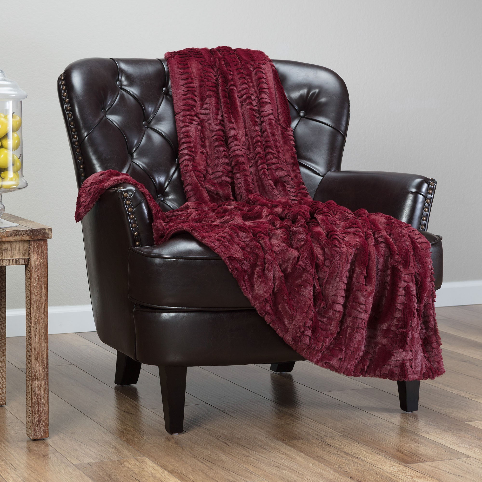 Modern Textured Faux Fur Throw Blanket-Tolkye