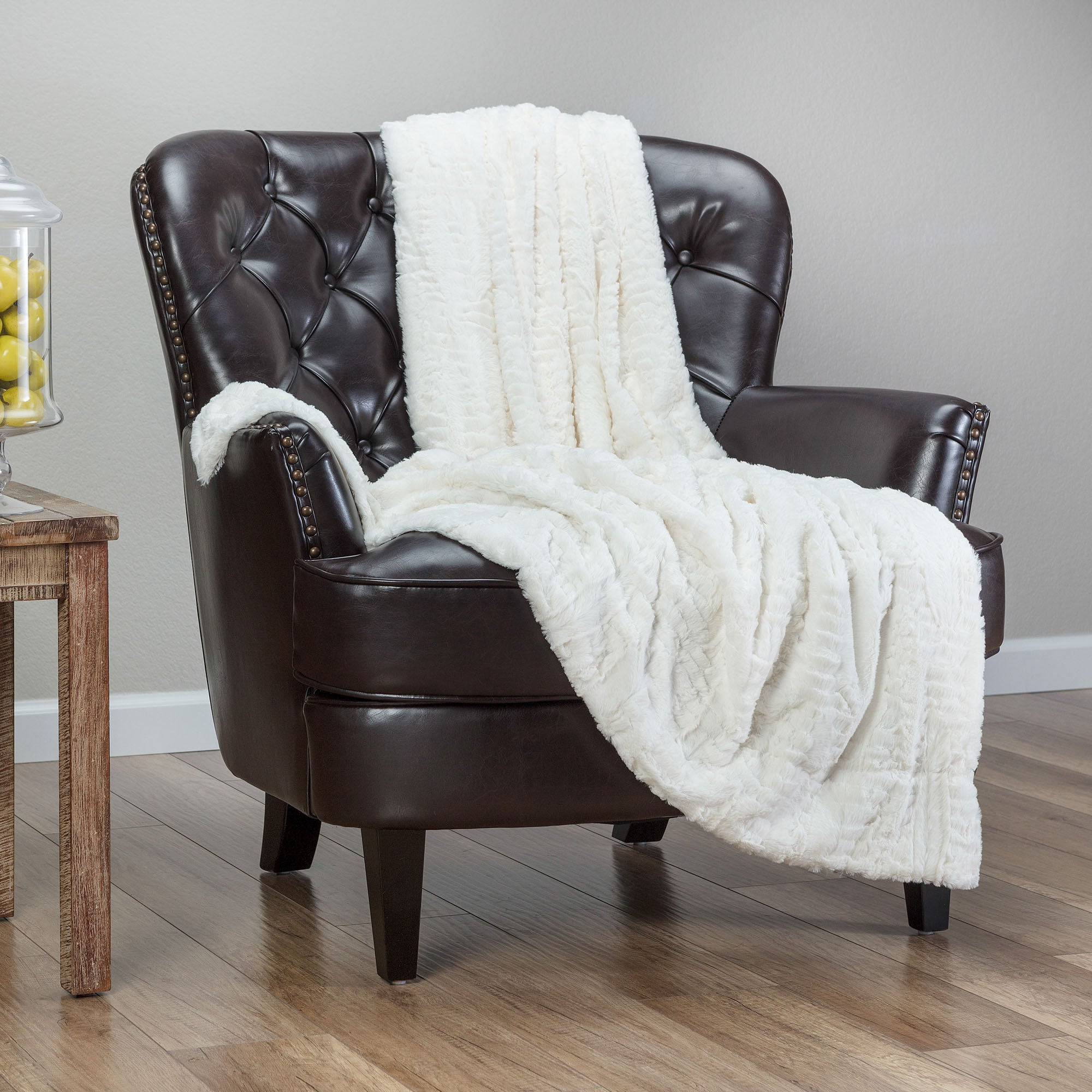 Modern Textured Faux Fur Throw Blanket-Tolkye