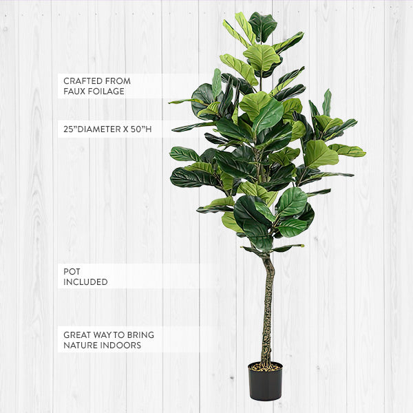 50 Inch Potted Fig Faux Tree