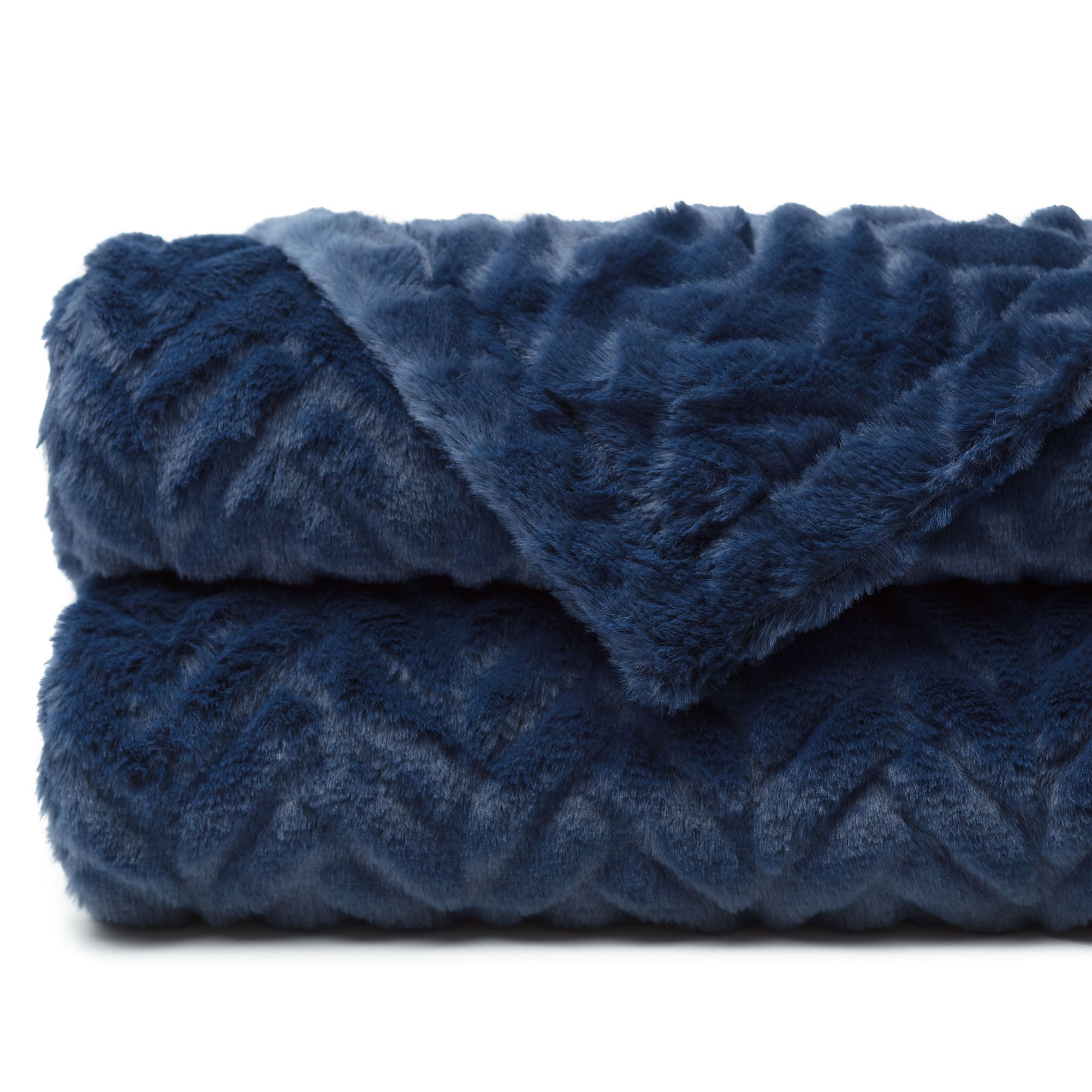 Embossed Faux Fur Throw Blanket-Tolkye