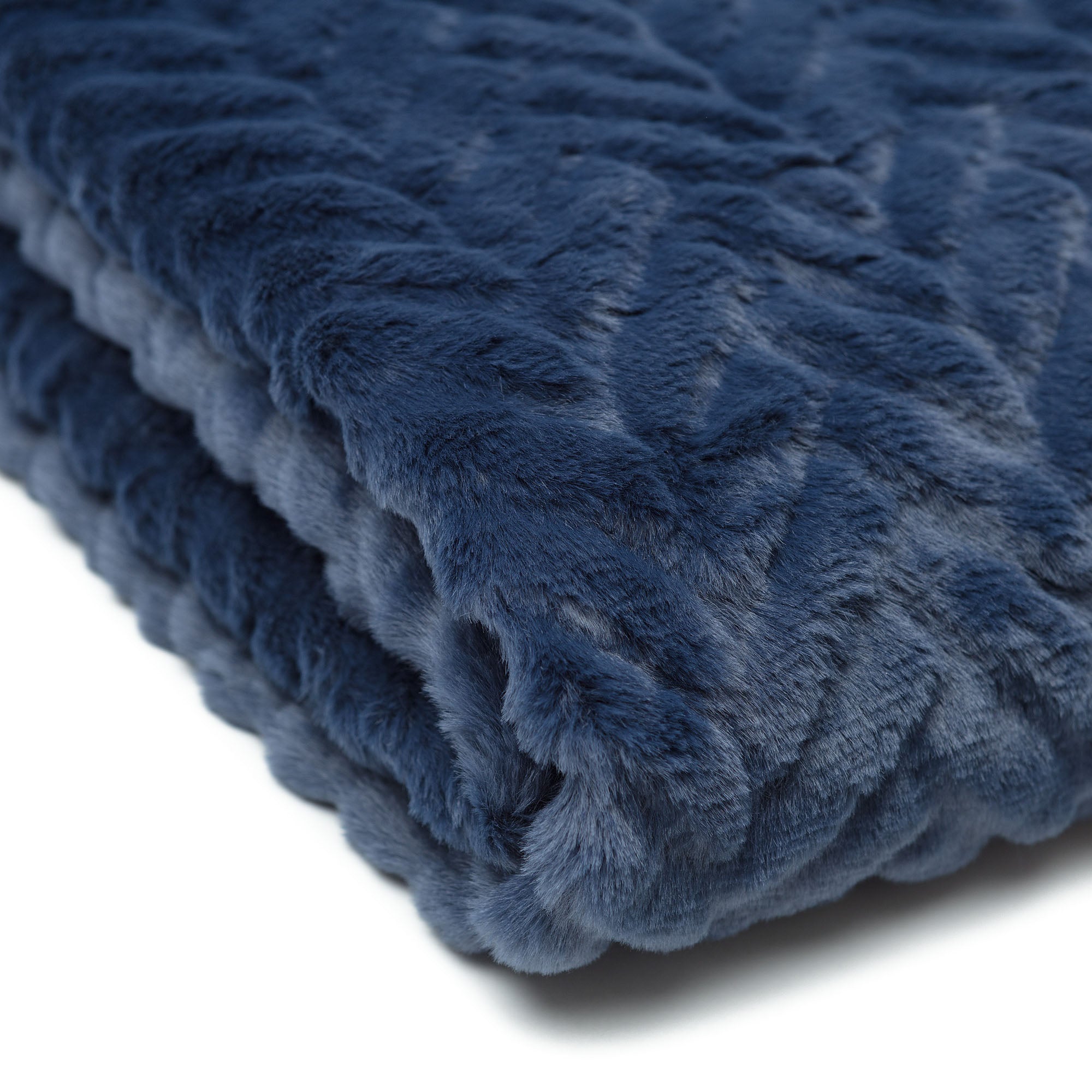 Embossed Faux Fur Throw Blanket-Tolkye