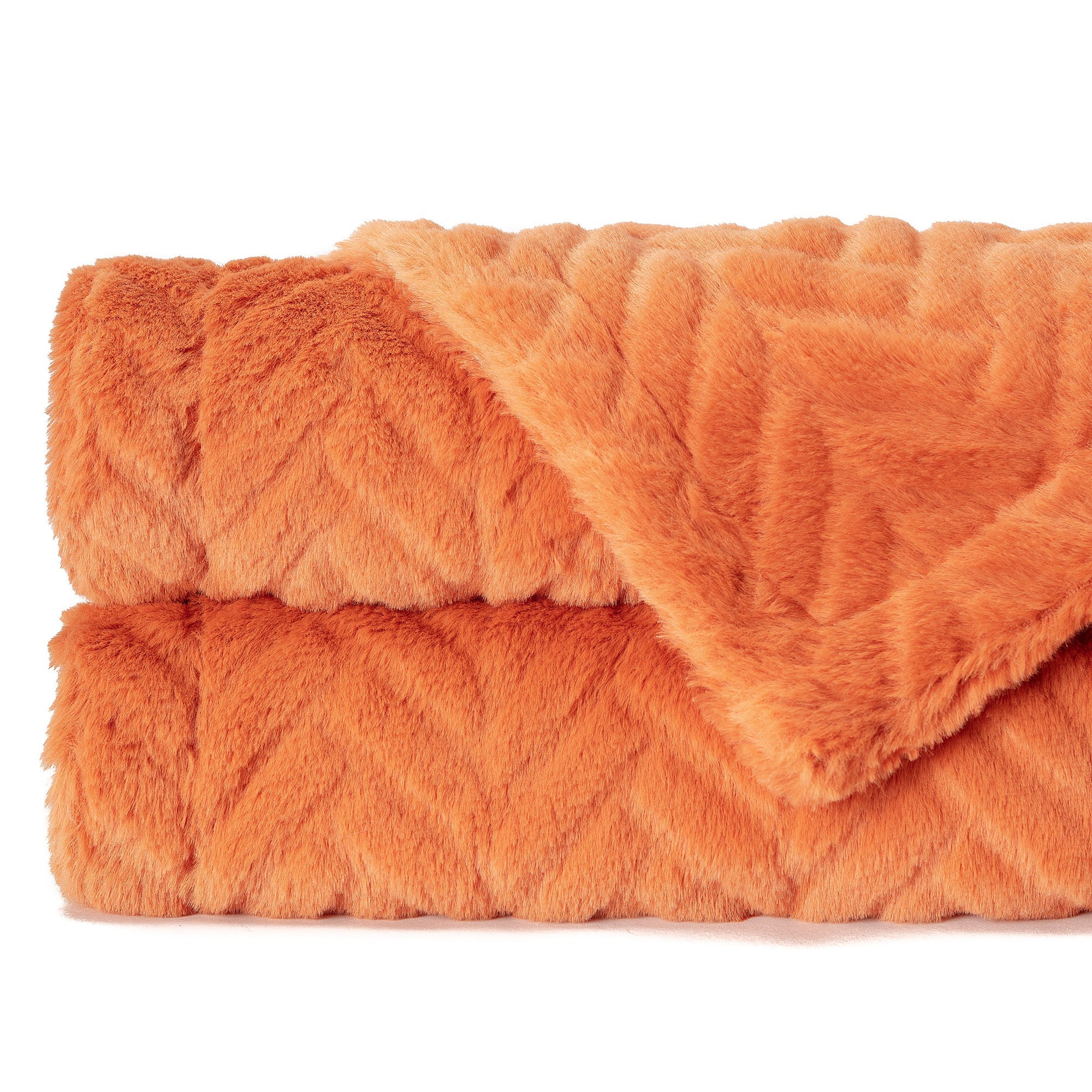 Embossed Faux Fur Throw Blanket-Tolkye