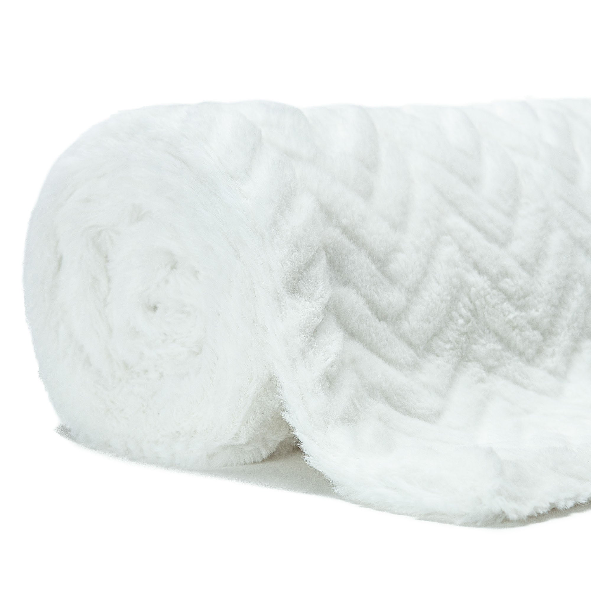 Embossed Faux Fur Throw Blanket-Tolkye