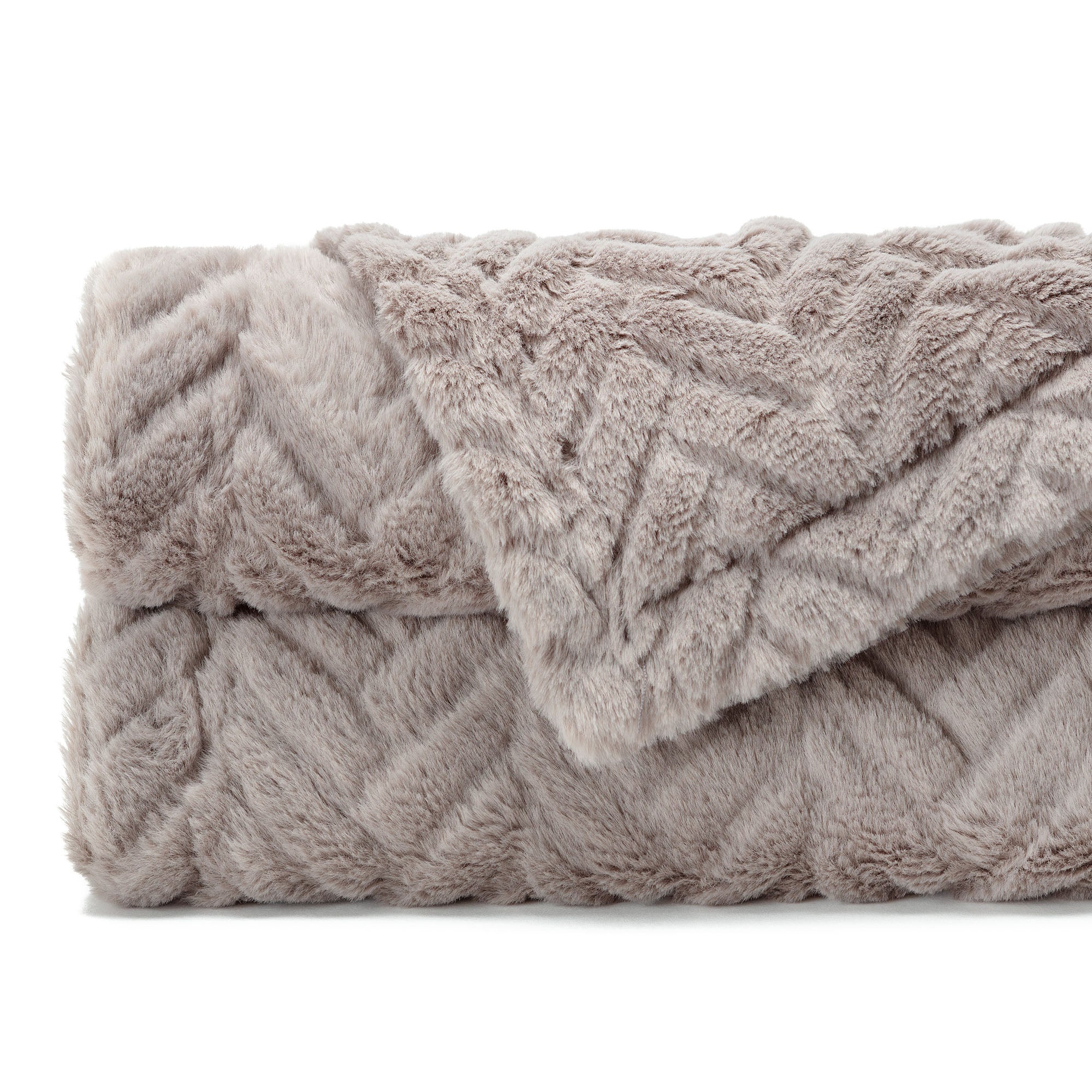 Embossed Faux Fur Throw Blanket-Tolkye