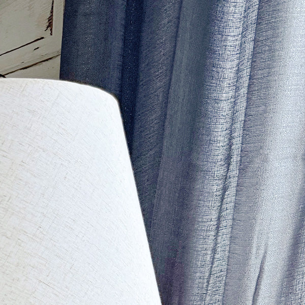 Faux Belgian Flax Solid Curtains-Tolkye