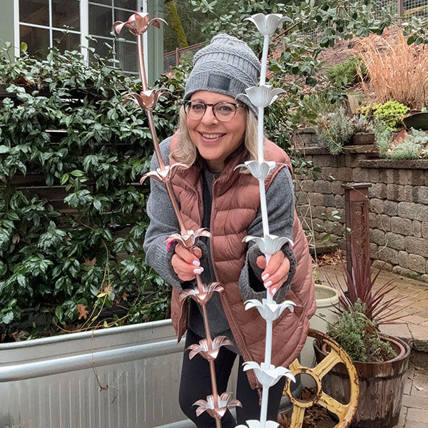 49 Inch Flower Metal Yard Stakes,  Set of 2