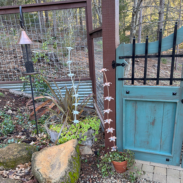 49 Inch Flower Metal Yard Stakes,  Set of 2