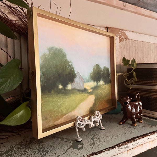Wood Framed Countryside Wall Painting