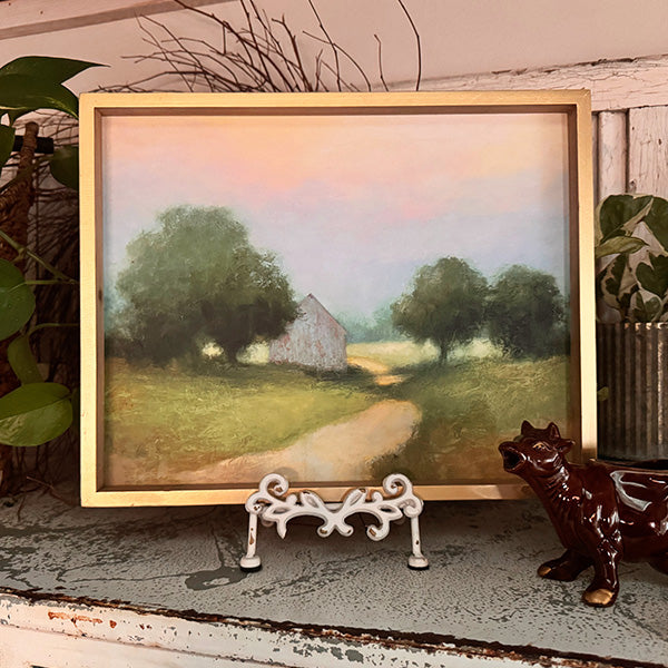 Wood Framed Countryside Wall Painting
